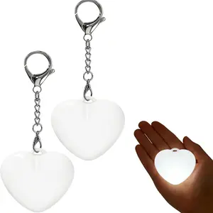 Romantic Couple Heart-Shaped LED Wallet Lights Touch Control Delay Auto-Off USB Rechargeable Keychain Pendant Style, Ideal for Bags, Backpacks, Keychains Perfect Valentine's Day Gift