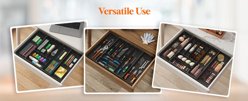 Lifewit Silverware Organizer for Kitchen Drawers, Expandable Utensil Tray with Removable Knife Block, Adjustable Cutlery & Flatware Holder, Large Lifewit Silverware Organizer for Kitchen Drawers, Expandable Utensil Tray with Removable Knife Block, Adjustable Cutlery & Flatware Holder, Large