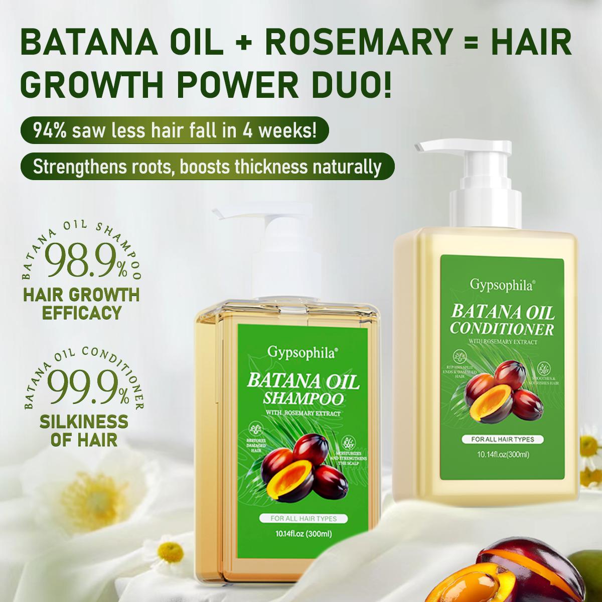 Gypsophila Batana Oil Hair Care Set - Shampoo & Conditioner Duo with Rosemary Extract for All Hair Types Repair Hydrate Smooth Daily Haircare Gentle 300ml Each Moisture Moisturizing