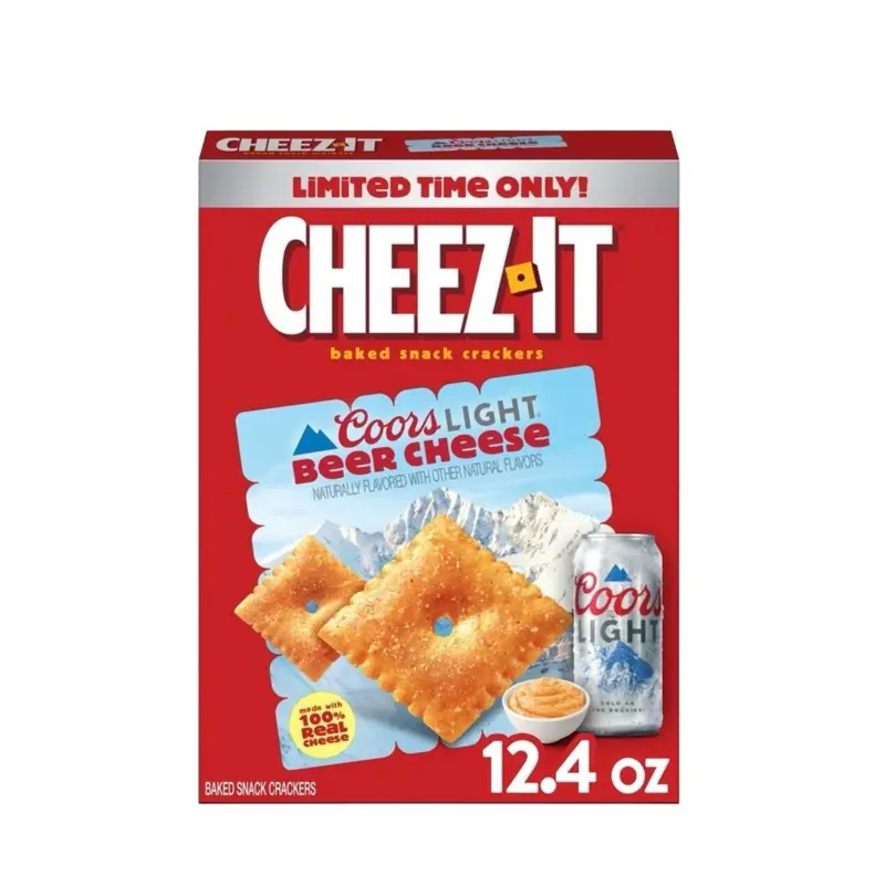Cheez-Its x Coors Light Beer Cheese Baked Crackers, 12.4oz Snack Food, Ready-to-Eat Snacks, Room Temp, 1 Box