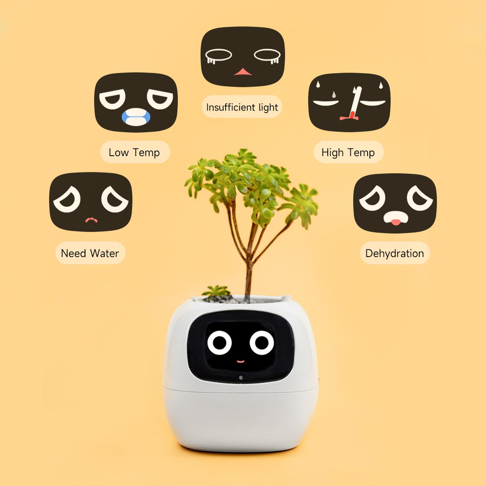 【FaddishDeal】Smart pets, flowerpots for guided plant care, cute virtual digital companions, neat desktop gifts. Home Houseplant Automation Springtok Flora Grow.