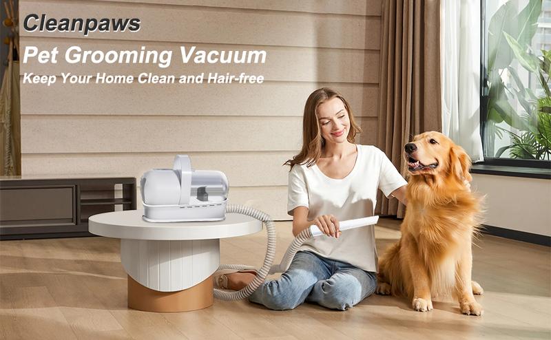 Grooming Vacuum, Dog Vacuum Brush for Shedding Grooming, Dog Hair Vacuum Groomer, 7-in-1 Pet Grooming Kit for Cat Dog, Pet Products