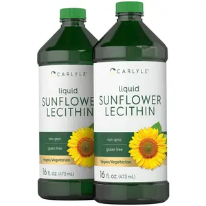 Carlyle Sunflower Lecithin Liquid  | 16 oz | 2 Pack | Vegan, Vegetarian, Non-GMO, Soy Free, Gluten Free