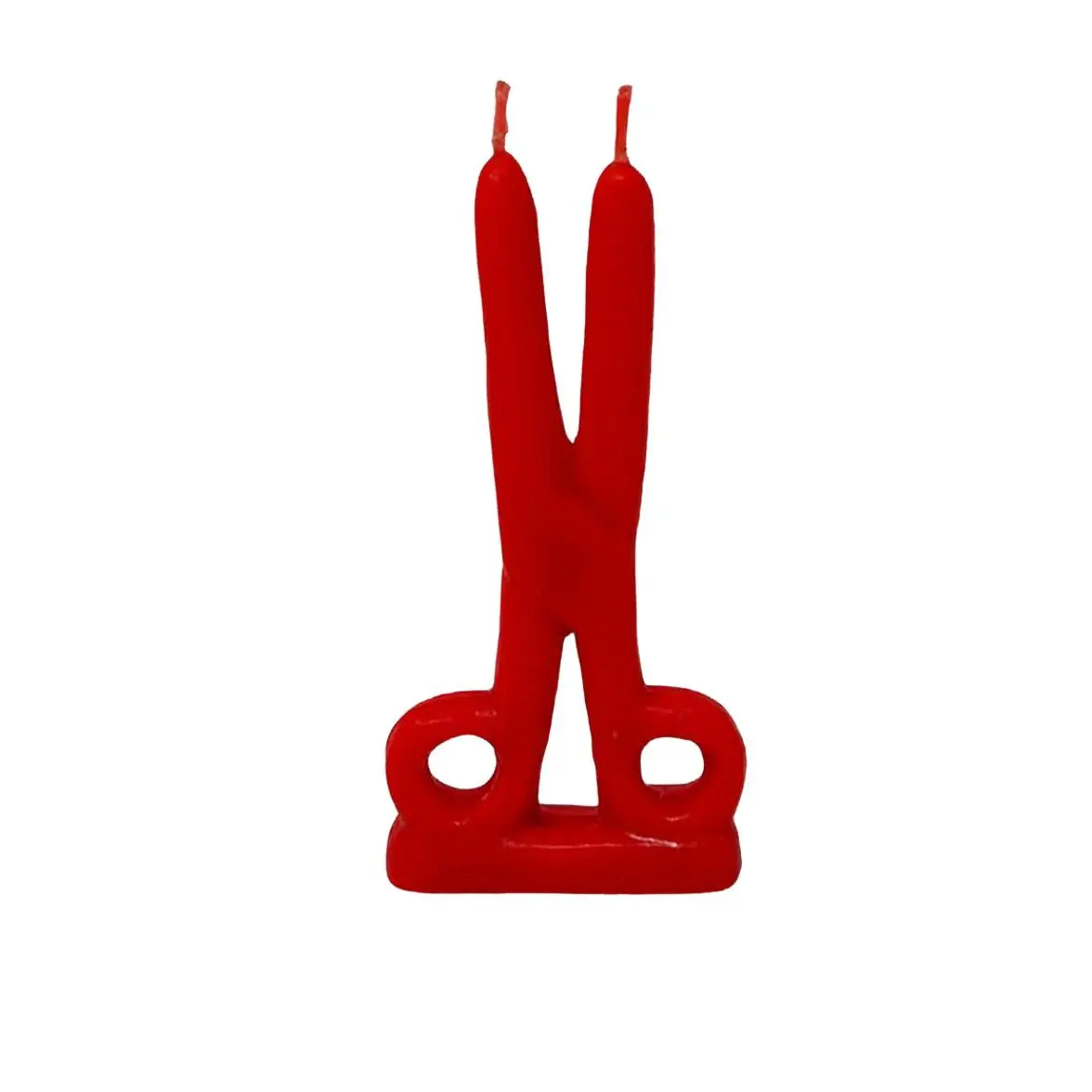 Scissors shape candle Red 5-6"