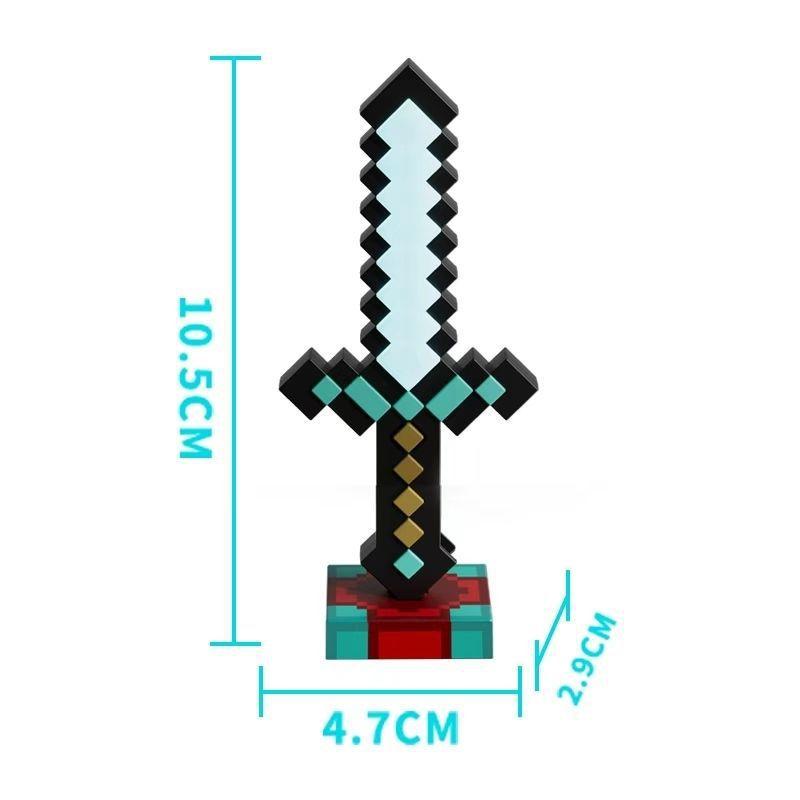 Diamond Glow Sword Keychain Model Mini Toy Weapon Pendant