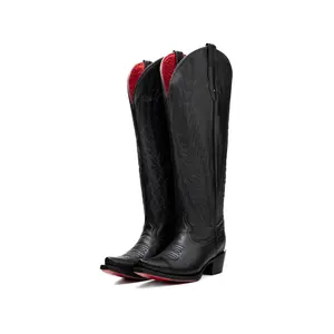 Valentina Tall Red Bottom Wide Calf Snip Toe Cowgirl Boot