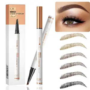 4 Prong Microblading Effect Eyebrow Pen, Ultra-Fine Tip for Natural Hair-Like Strokes, Quick-Dry Waterproof Formula for All-Day Wear, Beginner-Friendly Smudge-Proof Tool for Daily Brow Routine and Commuting