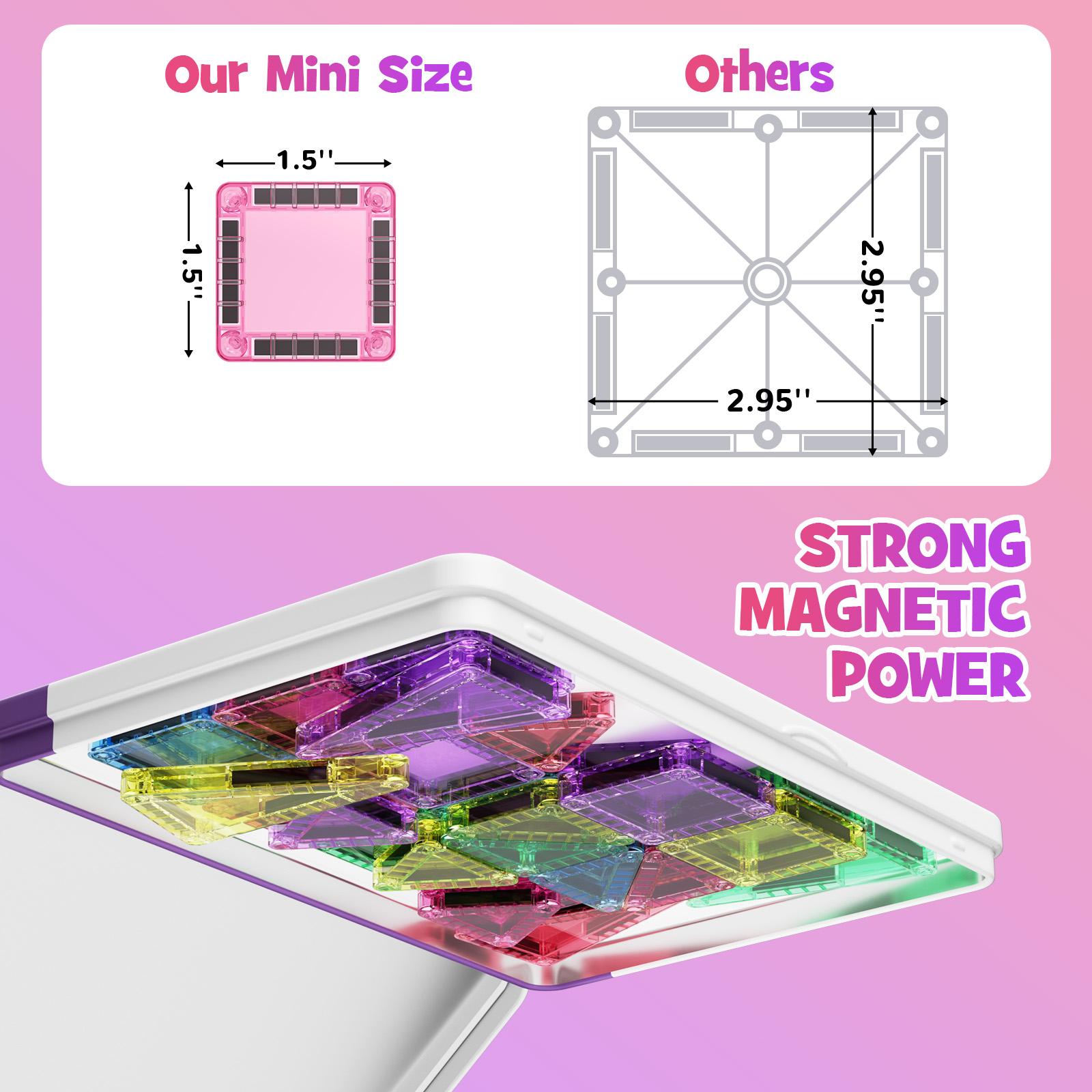 Mini Magnetic Building Blocks, 40 Pieces - Montessori Education Magnetic Travel Building Set, with Iron Storage Box, Airplane-Shaped Toy, Suitable as a Birthday Gift for Boys and Girls, and an Essential for Outdoor Camping Trips.