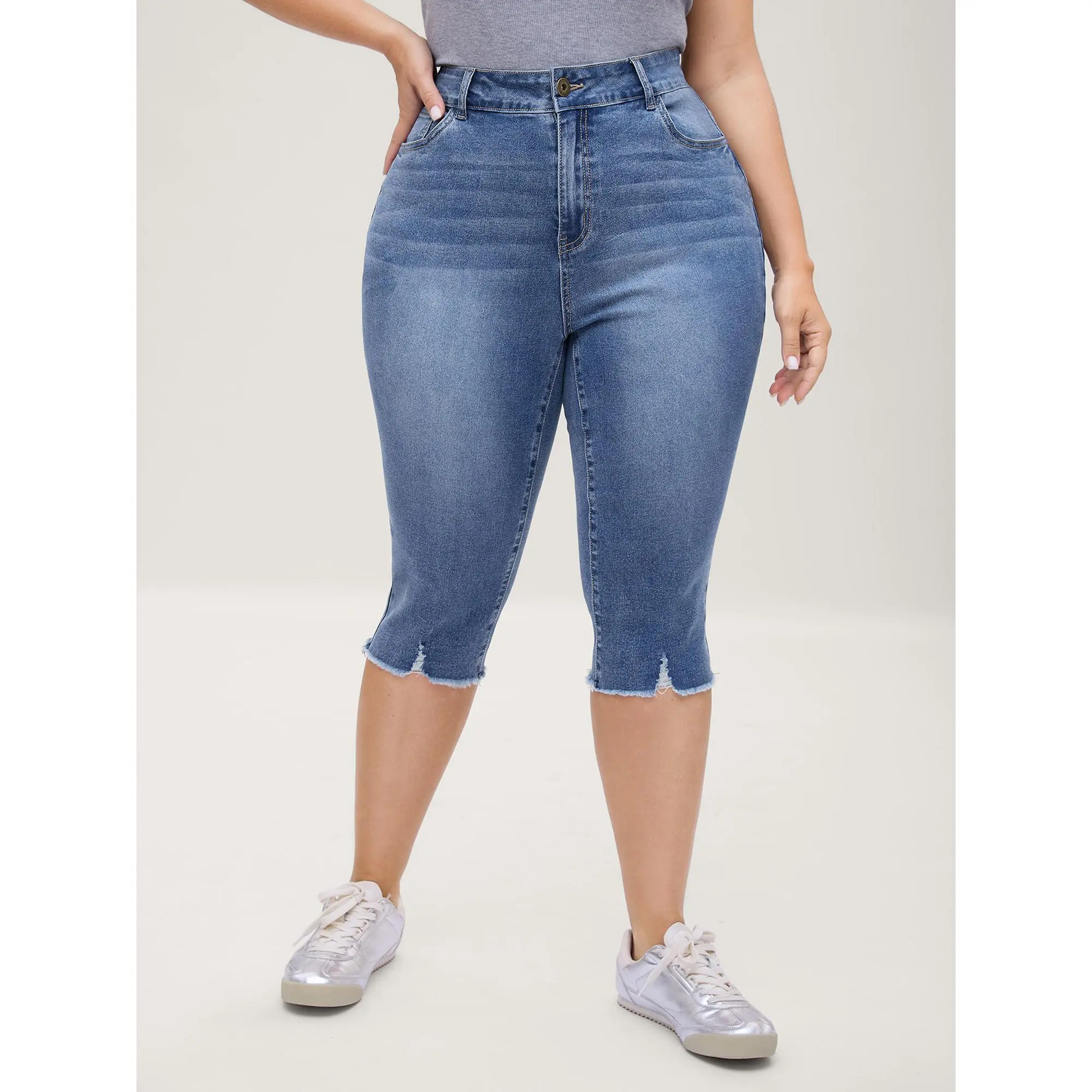 【Butter Soft】BLOOMCHIC Plus Size No-Gap Waist Stretchy Faded Jeans [M-6X] Summerfinds