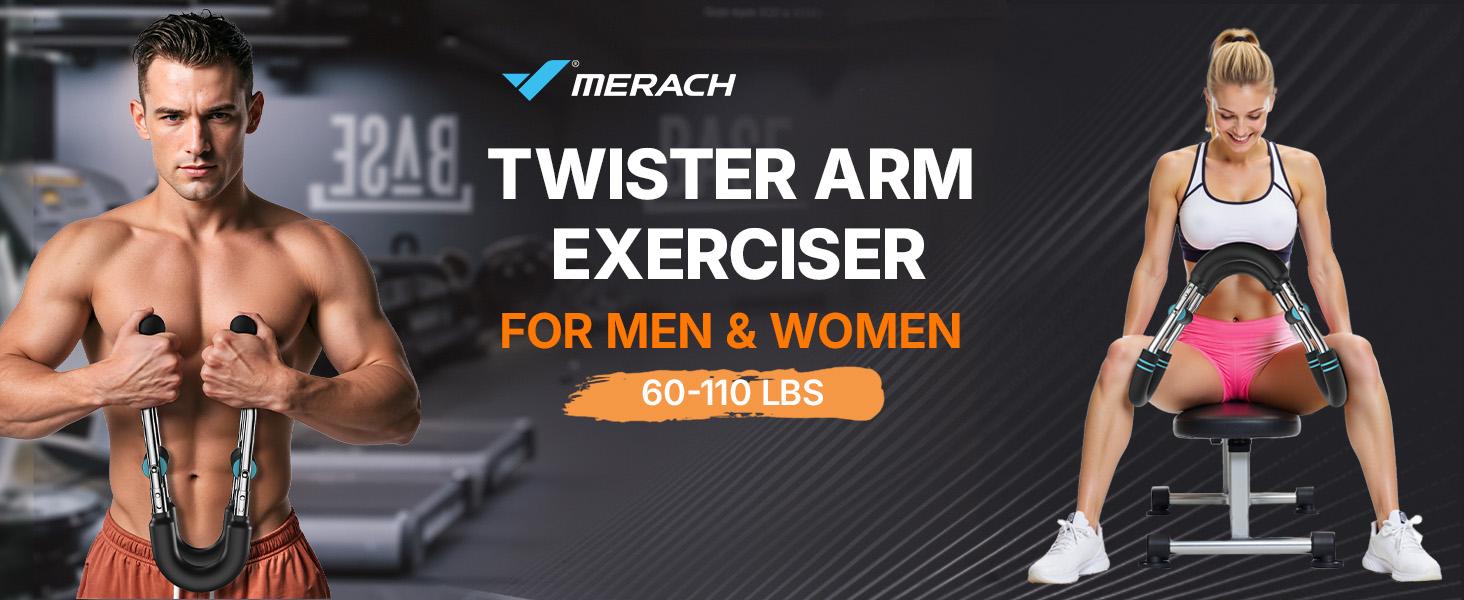 MERACH Adjustable Power Twister Bar for Men - Portable Upper Body Workout Machine with Tension Levels 60-110 lbs for Home Gym Fitness Training TikTokShopBlackFriday