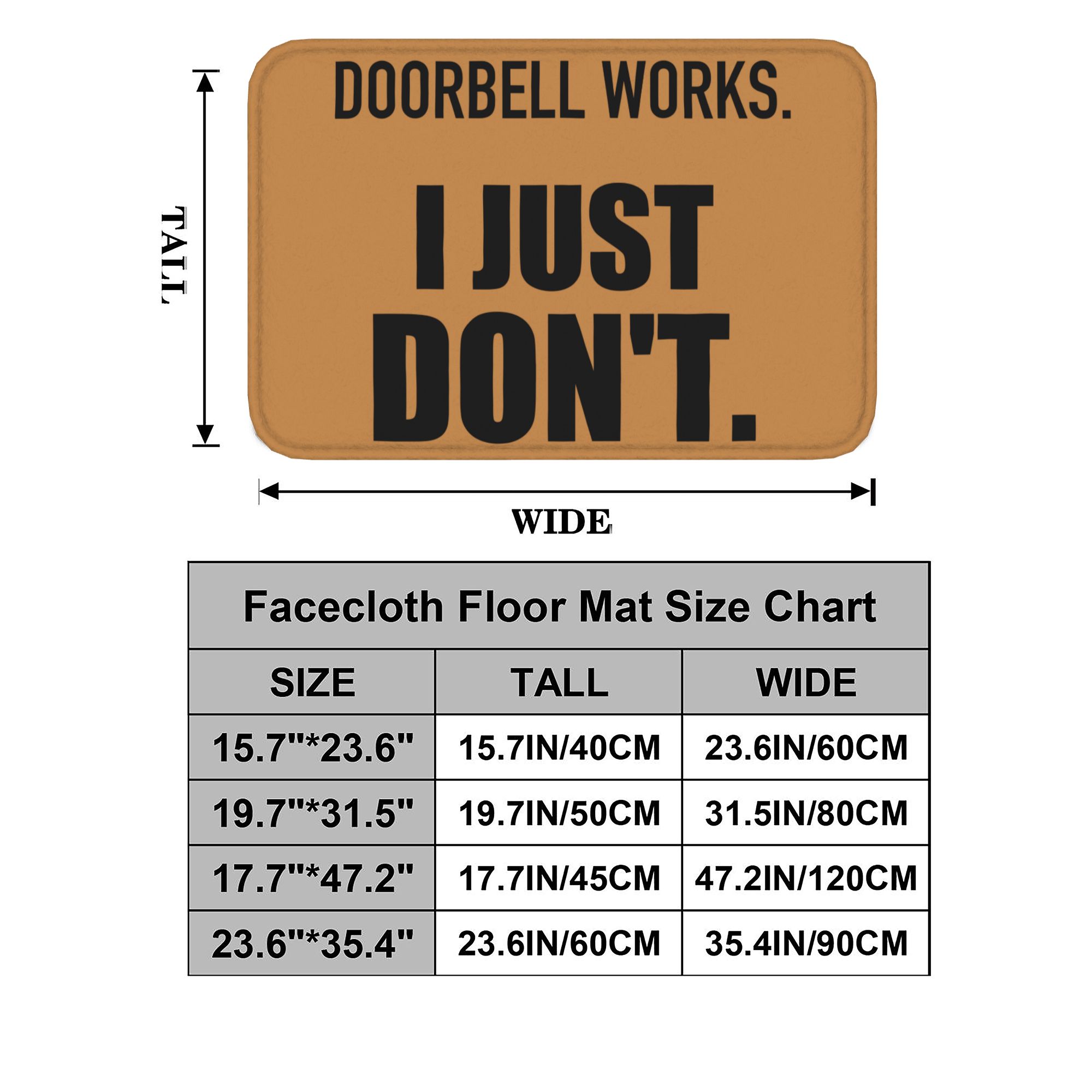 Humorous Doorbell Printed Flannel Doormat, Anti-Slipping Multi-Size Indoor Entry Rug with Social Battery Quote, Washable Home & Office Bath Mat, One-Piece
