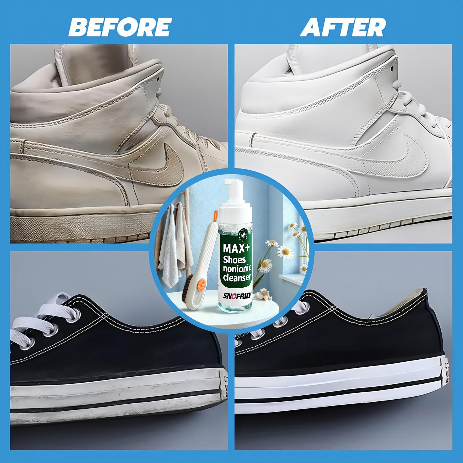 Sonfrid Shoe Cleaner Kits (6.8 oz), Water-Free Foam Shoe Cleaner with Shoe Brush, Sneaker Care, Ideal for Footwear, Full Grain Leather