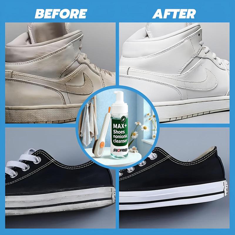 Sonfrid Shoe Cleaner Kits (6.8 oz), Water-Free Foam Shoe Cleaner with Shoe Brush, Sneaker Care, Ideal for Footwear, Full Grain Leather