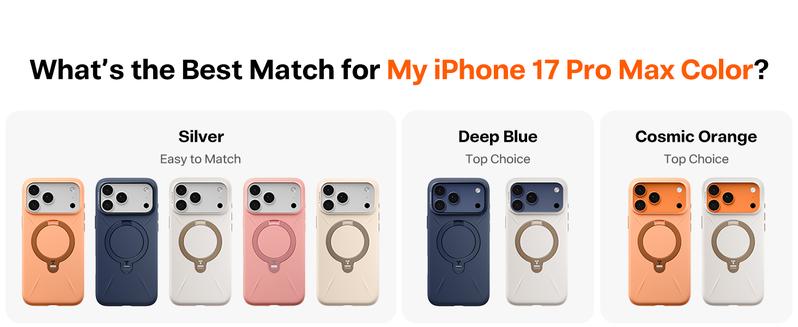 TORRAS Ostand Q3 Silicone for iPhone 17 Pro Max Case, Fit for MagSafe, 360 Spin Stand, Soft Liquid Silicone Cozy Grip, Camera Control, Protective Case