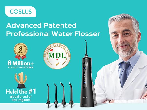 COSLUS CX50 New Upgraded Portable WaterFlosser for Teeth 4 Nozzles | 4 Modes & 5 Intensity Levels for Daily Cleansing Oral Irrigator,Professional Electric Dental Pick,clean Plaque, Tartar & Gum,Lightweight Handle,For Braces, Orthodontics & Sensitive Teeth COSLUS CX50 New Upgraded Portable WaterFlosser for Teeth 4 Nozzles | 4 Modes & 5 Intensity Levels for Daily Cleansing Oral Irrigator,Professional Electric Dental Pick,clean Plaque, Tartar & Gum,Lightweight Handle,For Braces, Orthodontics & Sensitive Teeth