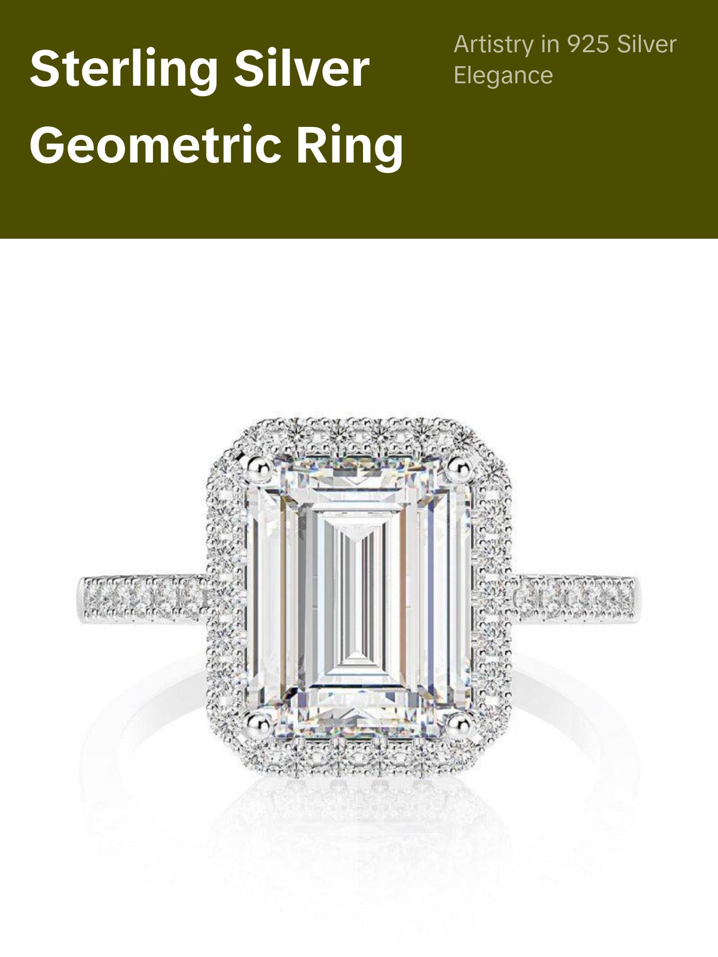 Sterling Silver Rectangular Ring