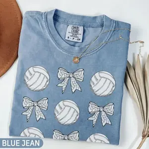 Coquette Volleyball Bow Shirt, C0mfort C0llors Volleyball Mom Tee, Cute Volleyball Lover Shirt, Volleyball Aesthetic Bow Graphic Tee, Girls Volleyball Game Day Shirt, Volleyball Player Gift Shirt, Made In USA