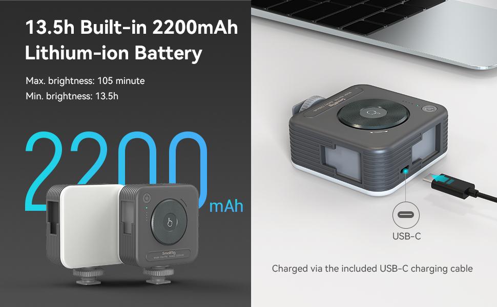 SmallRig P96 LED Mini Ring Light, Video Light,96 LED beads for Photography Video Lighting, Rechargeable 2200mA CRI 95 + 2700-6500K w 3 cold shoes Christmas gifts 3286B