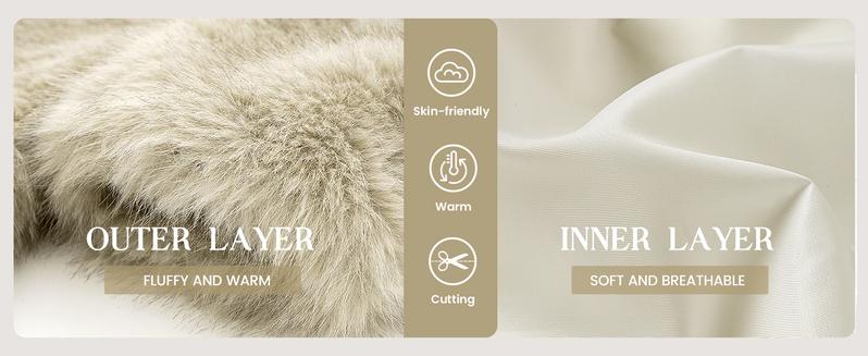 Faux Fur Jacket for Women Lapel Cropped Furry Coat 2026 Spring Fluffy Faux Fur Jacket Long Sleeve Winter Open Front Shaggy Parka Outerwear Casual Womenswear with Side Pockets-Cocktail Elegant Festival