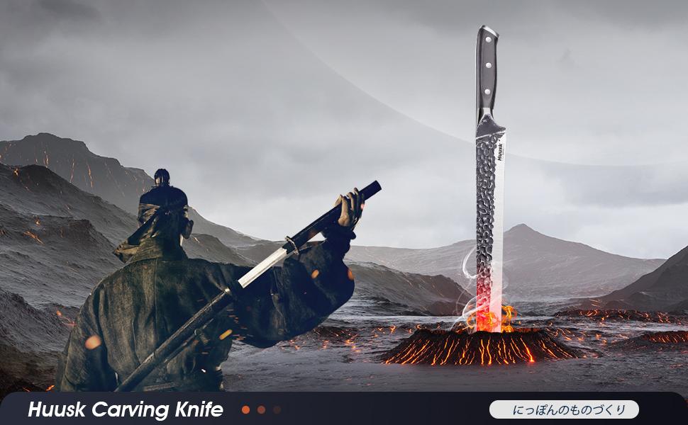 【February Faves】Huusk Japan 12 Inch Hand Forged Slicing Knife for Meats, Ribs, Roasts - Brisket Carving Knife for BBQ and Christmas Gifts – Perfect Father's Day Gift! 【February Faves】Huusk Japan 12 Inch Hand Forged Slicing Knife for Meats, Ribs, Roasts - Brisket Carving Knife for BBQ and Christmas Gifts – Perfect Father's Day Gift!