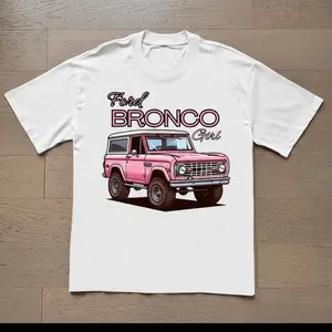 Pink Ford Bronco Girl T-shirt - Vintage Cla