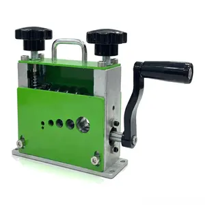 Manual Wire Stripping Machine 0.5-17mm 6 Feed Holes Hand Crank Cable Stripper with 5 Blades Portable Copper Wire Peeler Tool for Scrap Recycling