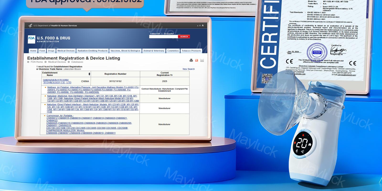 Mayluck Portable Mesh Nebulizer with Auto-Cleaning and Intuitive LED Interface,Handheld Nebulizer for Adults Kids Quiet Operation,Rechargeable Handheld Humidifier for Respiratory Care at Home/Travel