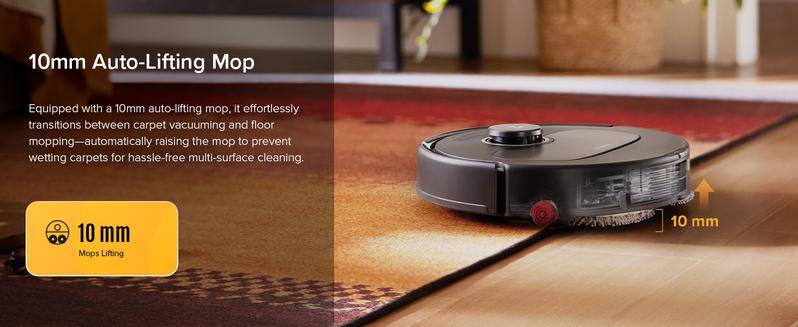 Roborock Qrevo series Robot Vacuum and Mop, 12,000Pa (Qrevo S5V), Mop Washing & Self-Cleaning, FlexiArm Edge Mopping, Warm Air Drying, Self-Emptying, Black #NewYearNewMe #ces