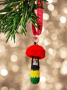 Handmade Rasta Mushroom Lighter Leash Keychain