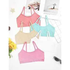 6-14 Years Old Girls Seamless Bra Strap Underwear Comfortable Vest 5-Pack