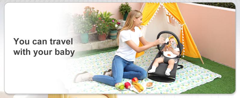 Baby Bouncer Portable Rocker for 4-18 Months with 3 Modes & Removable Toys Ergonomic Cotton Fabric Safe Adjustable Harness Lightweight Foldable for Home & Outdoor Use - Swing Trainer Baby Bouncer Portable Rocker for 4-18 Months with 3 Modes & Removable Toys Ergonomic Cotton Fabric Safe Adjustable Harness Lightweight Foldable for Home & Outdoor Use - Swing Trainer
