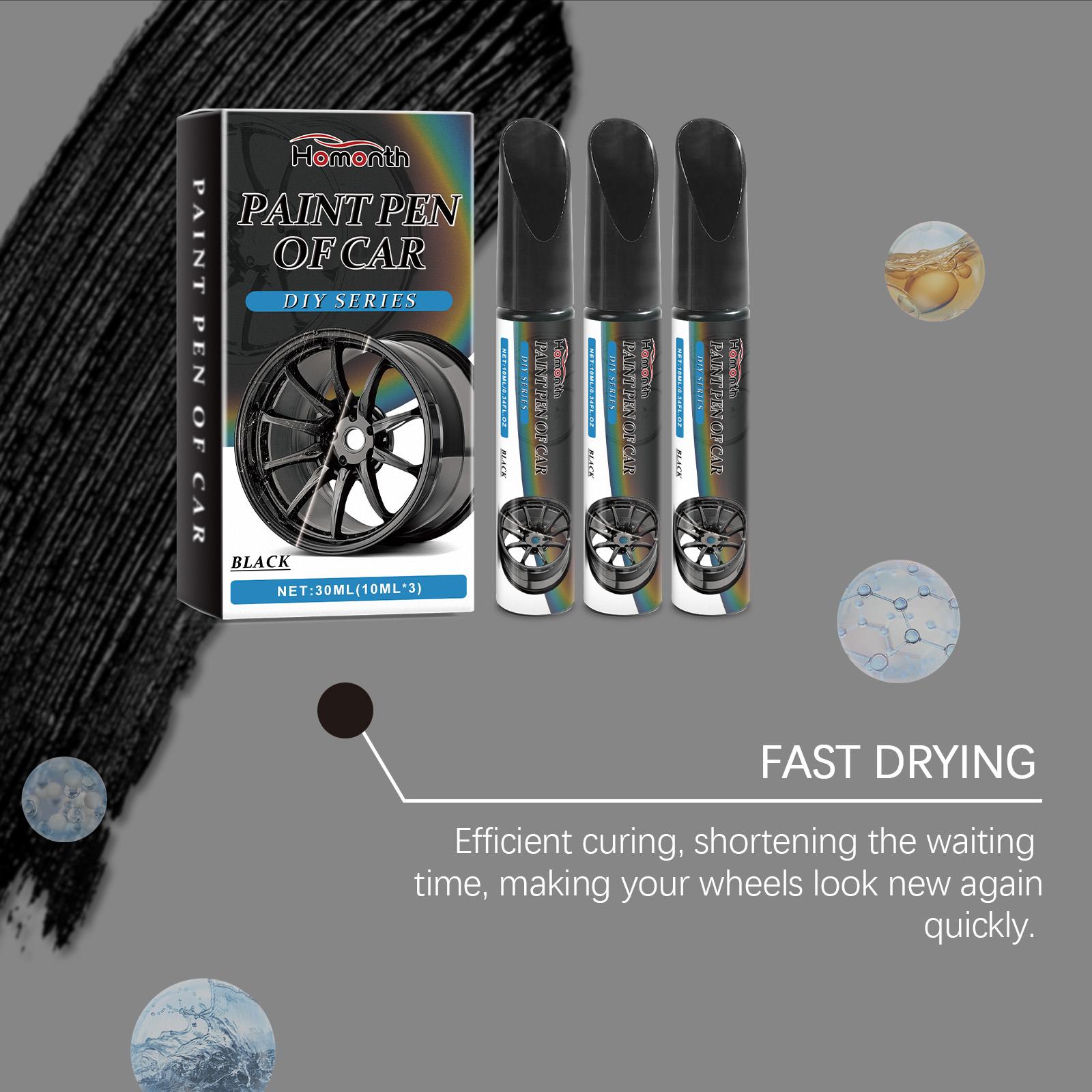 Black Wheel Scratch Repair Pen – Fix Scuffs, Scratches & Paint Chips on Car Rims