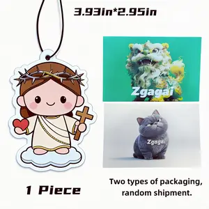 Car Air Freshener | Car Interior Decoration Accessories | Gentle Natural Jasmine Aroma for a Comfortable Driving Atmosphere | Cartoon Jesus Car Fragrance Hanging Tablets | Must‑Have Fashion Auto Interior Accessories for Believers | Car Ornaments