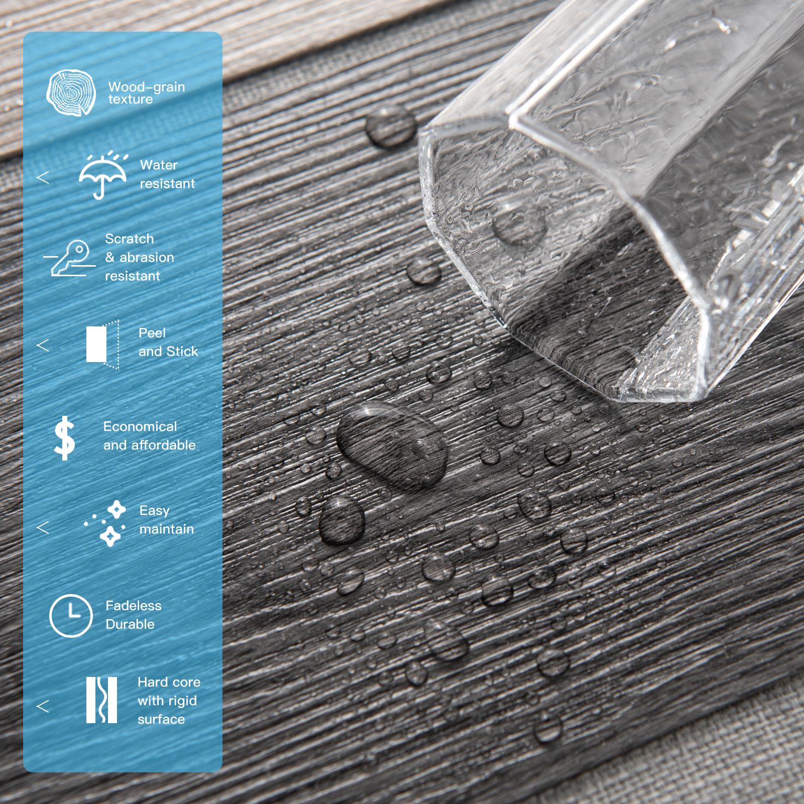 Art3d Vintage Peel and Stick Floor Tiles 36-Pack 54 SqFt Rigid Vinyl Wood Plank Flooring Easy DIY Waterproof for Living Room Kitchen RV