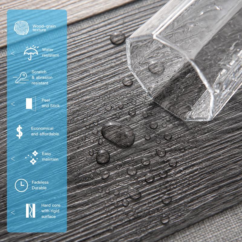 Art3d Vintage Peel and Stick Floor Tiles 36-Pack 54 SqFt Rigid Vinyl Wood Plank Flooring Easy DIY Waterproof for Living Room Kitchen RV