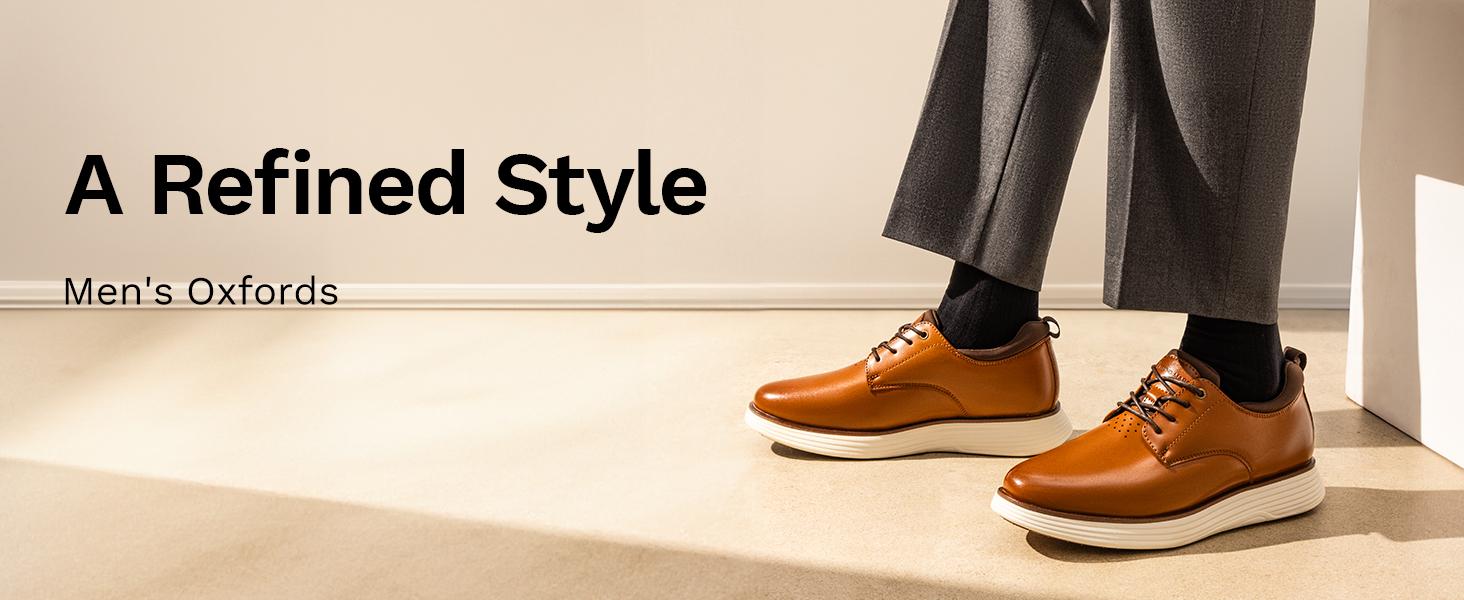 Clearance - Bruno Marc MaxFlex Suite Polish-] Men's Smart Casual Oxford Hybrid Sneakers Black Round Toe Lace-Up All Seasons Walking Shoes