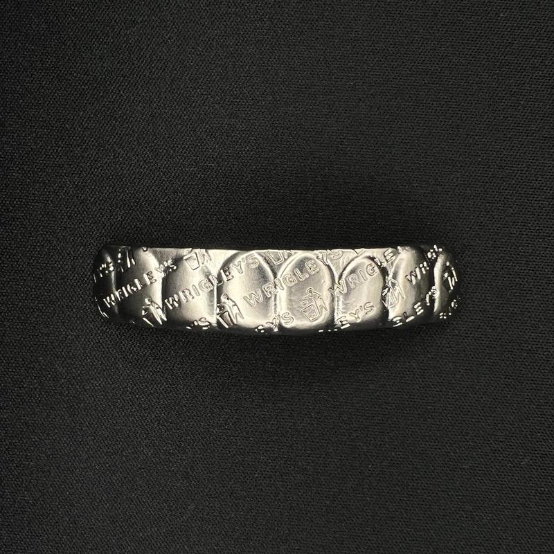 Streetwear Silver Upper Teeth Grillz (Top Grillz) Fashion Accessory, Gum Wrapper Texture Inspired Statement Detail, Premium Plated Alloy Mirror Shine, Improved Curved Upper Fit + Ultra Smooth Edges (Easier Wear), Unisex Teeth Jewelry