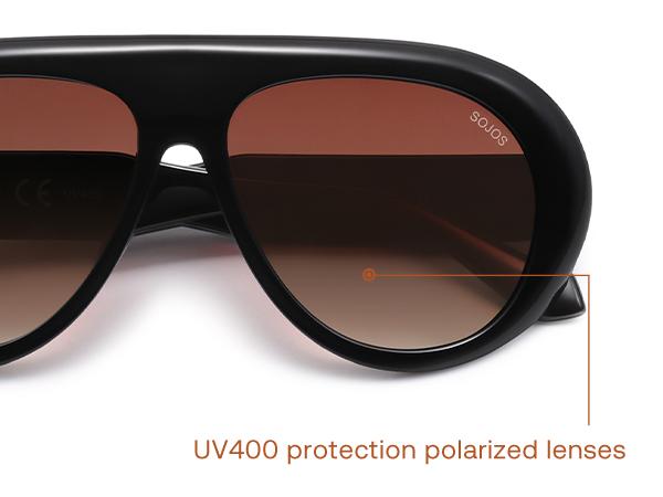 SOJOS Trendy Oversized Polarized Aviator Sunglasses Womens Men Retro Vintage 70s Style UV Protection Sun Glasses