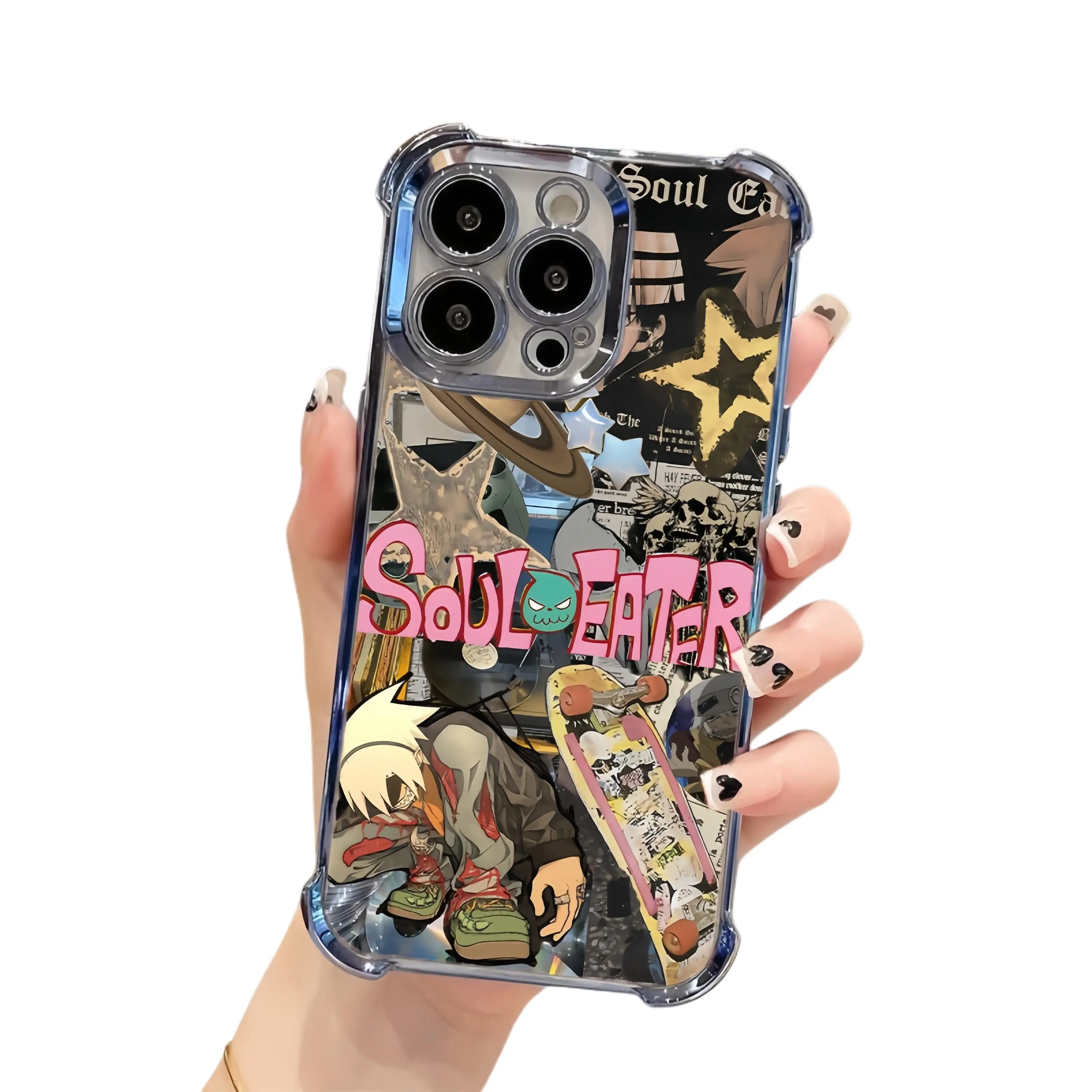 Soul Eater Manga Anime Customized Anti-Drop Shockproof Phone Case - Evans, Crona, Maka Albarn, Black Star, Tsubaki, Death the Kid Designs - Vintage Casing for iPhone 11-17 Pro Max Plus Air, SE1, Various Models, Full Cover