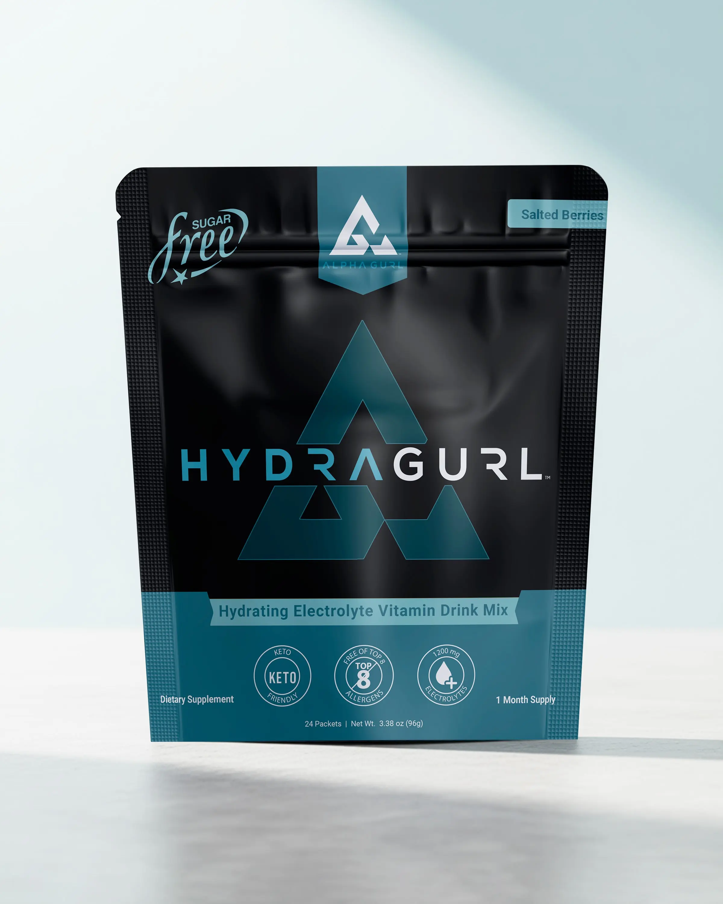 HydraGurl Salted Berry Electrolyte Stick Packs by AlphaGurl - Sugar-Free Hydration & Mineral Electrolyte Drink Mix for Daily Energy and Recovery