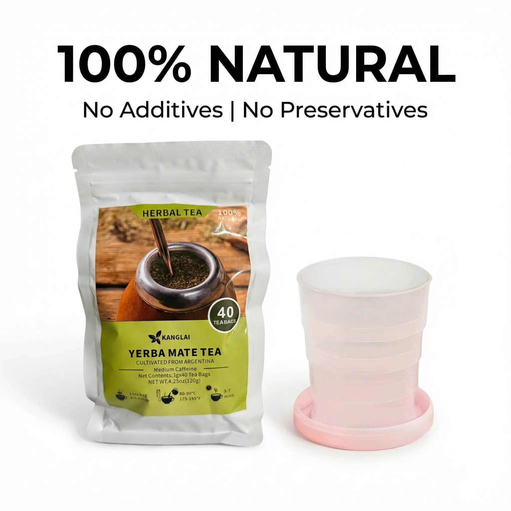 Organic Yerba Mate Tea, Unsmoked – Clean Energy & Focus | 20 Count, Plant-Based Pyramid Bags