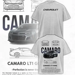 Chevrolet Camaro LT1 Vintage Washed Oversized T-Shirt – Dark Car Graphic Tee, Car Streetwear Unisex Shirt