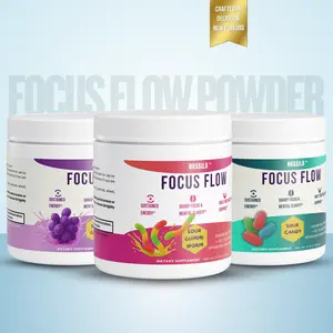 Nossila Focus Flow Powder 3-Flavor Variety 150g Sustained Energy Mental Clarity Motivation with Alpha-GPC L-Theanine Natural Caffeine Cognitive Support Supplement for Enhanced Focus