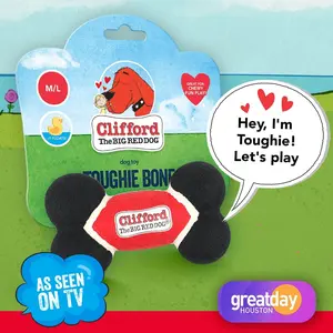 Clifford Toughie Bone 6.75" Dog Fetch Toy | Very Durable Rubber Dog Toys | Floatable Fetching Toys for Dogs Medium - Large Dogs