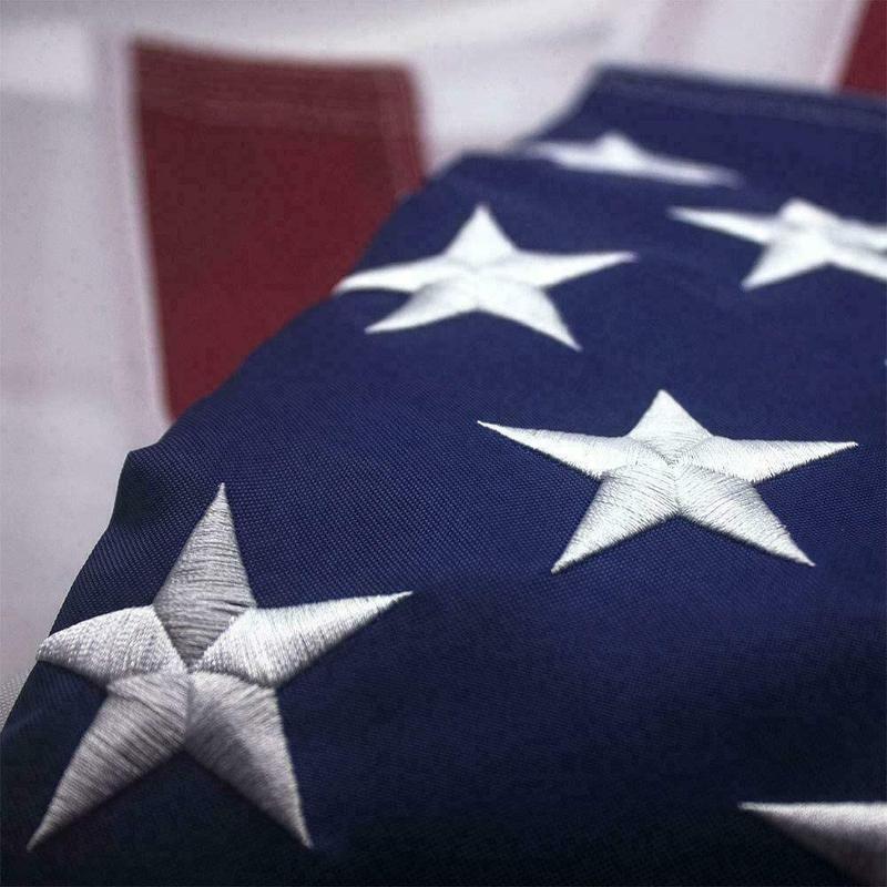 American Flag 3x5 FT Outdoor - USA Heavy duty Nylon US Flags with Embroidered Stars, Sewn Stripes, and Brass Grommets   Banners