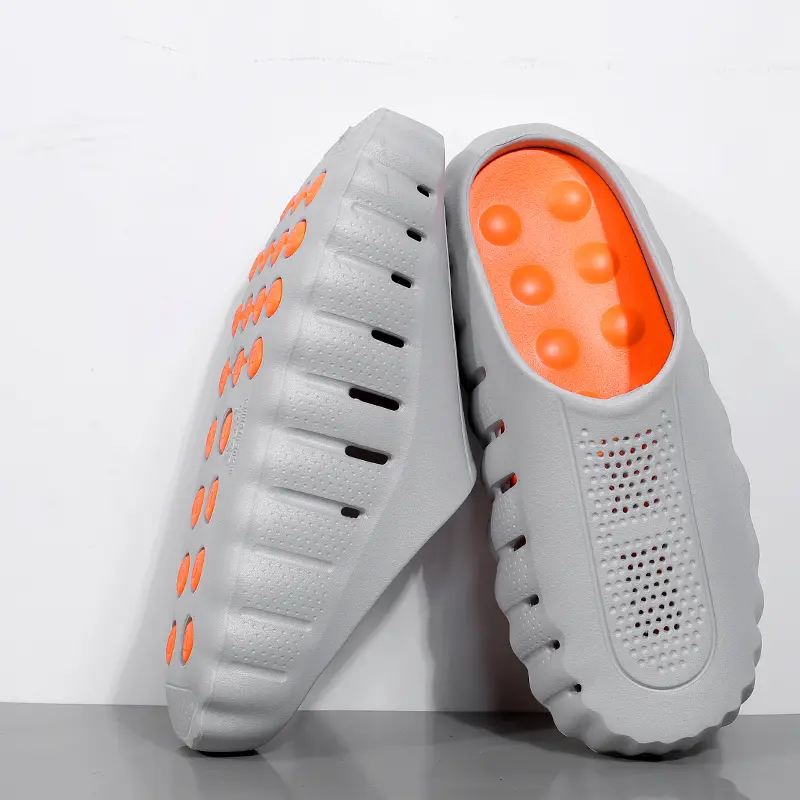 MIND 001 Men's Thick-Cushioned Acupoint Massage EVA Platform Footwear - Anti-Slipping Dot Pattern EVA Sole, Drainage, Waterproof Recovery Slide Clogs with Plus Sizes for Indoor Shower, Outdoor Beach Use, Eva Foam Waterproof Men's Sandals Flipflop Shoe