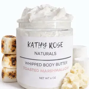 Toasted Marshmallow Whipped Body Butter | Deep Moisturizing Shea Butter Cream | Soft & Sweet Skin Hydration