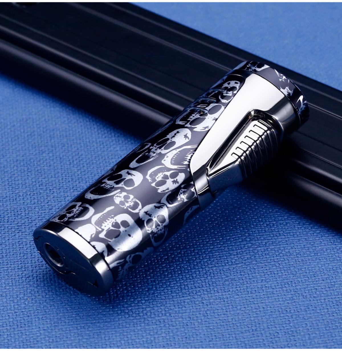 Refillable Windproof Gas Torch Lighter with Fuel Gauge & Multi Tool, Perfect for Candles, Camping, Grilling, BBQ & Gifting (Without Fuel)