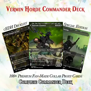 Vermin Horde MTG Proxy Commander Deck - 103+ Pcs Swarm Strategy Set