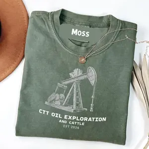 CTT Oil Exploration and Cattle Vintage Industry Men Women Comfort Colors T-Shirt